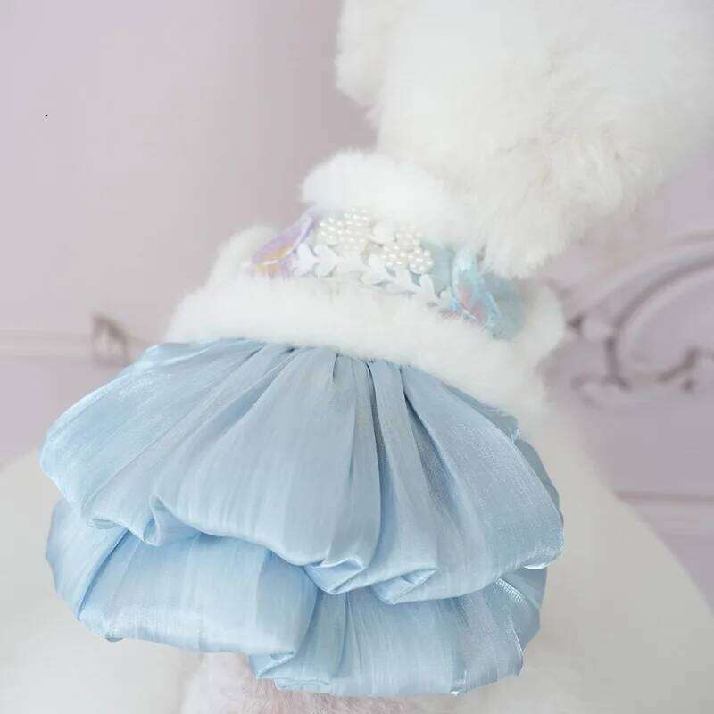 Flannel Rabbit Butterfly Tang Dress Princess New Year Small Medium Dog Coat Puppy Clothes Chinese Style Pet Skirt H260129