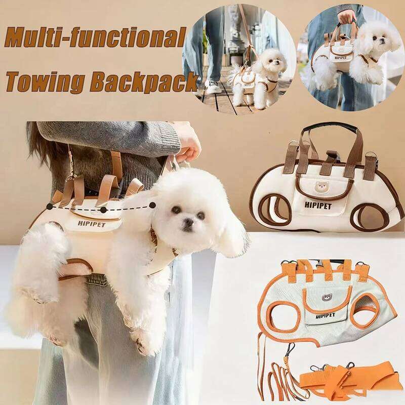 Pets Outdoor Carrying Bag Small Dogs And Medium-sized Cats with Harnesses Clip Adjustable Shoulder Handheld for Hiking Daily Use 26H0130