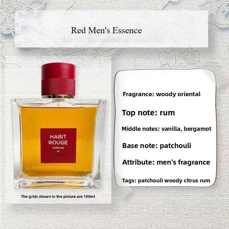 Habit Rouge Eau de Toilette-The Immortal Classic,Pioneering Leather & Citrus Accord,A Gentleman Legacy in a Bottle,Long Lasting H260130