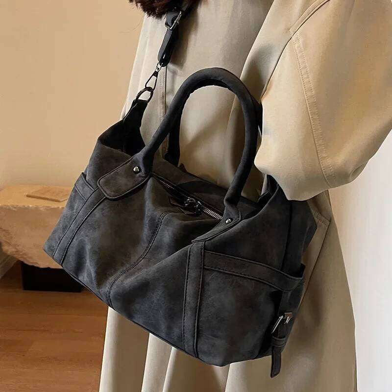 Retro Design PU Leather Shoulder Bags for Women 2026 Korean Fashion High Capacity Armpit Female Crossbody Bag Tote Handbags Z260130
