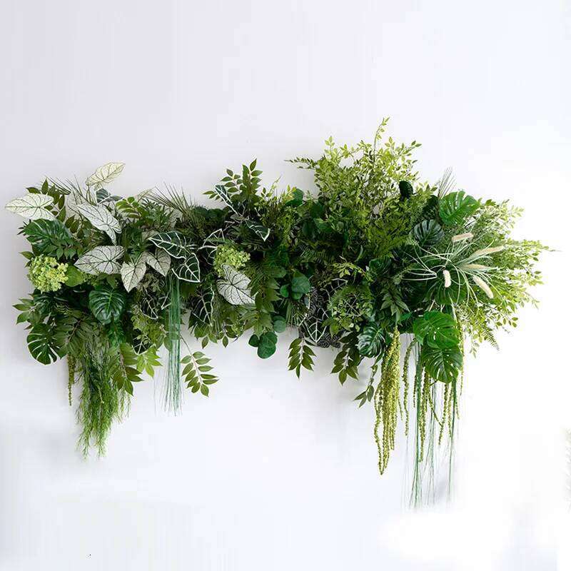 Fern Green Plants Grass Hydrangea Row Outdoor Wedding Backdrop Decor Floral Arrangement Road Lead Floor Flower Party Prop Y260130