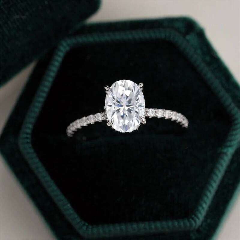 NeeTim 1ct 2ct 3ct Oval Cut Moissanite Rings for Women 925 Sterling Silver Lab Diamond Wedding Engagement Ring Gemstone Band XJ260130