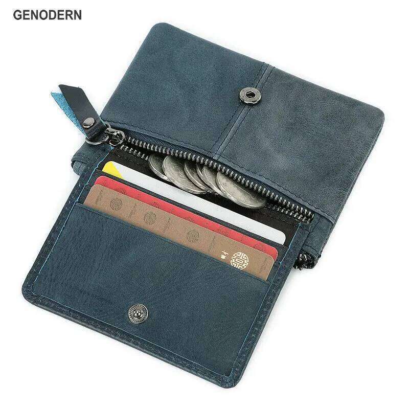 GENODERN New Purse Genuine Leather Retro Creative Mini Japanese Style Coin Multifunctional Card Holder Z260130