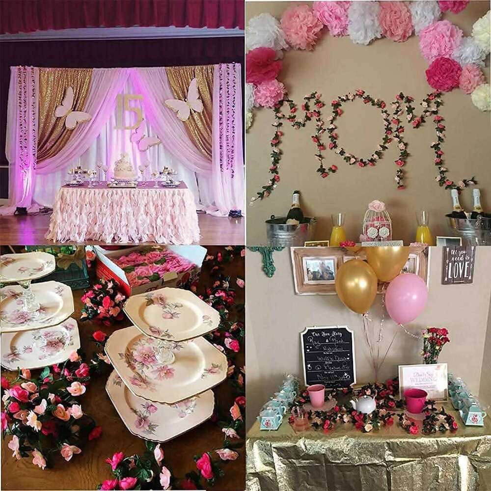 Simulated Rose Rattan Arch Winding Vines, Home Indoor Flower Decoration W260130