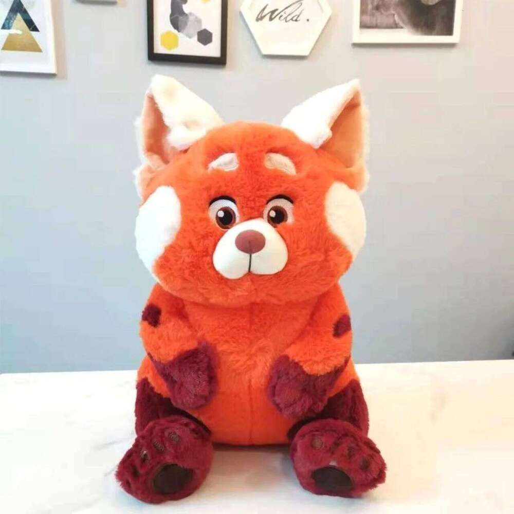 28cm Turning Red Plush Toys Cartoon Animal Bear Peluche Kawaii Soft Stuffed Doll Birthday Christmas Gift Y260128