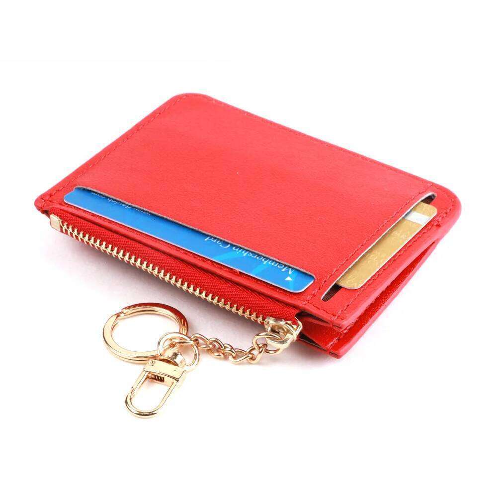 New Brand Super Thin Small Credit Holder Wallet Women's Leather Key Chain ID Card Case Slim Female Ladies Mini Coin Purse Z260130