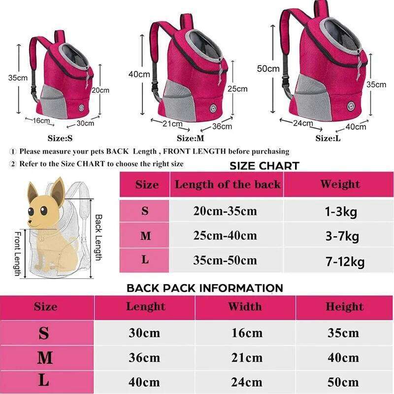 for Small Medium Dogs Pet Transport Backpack Travel Breathable Dog Puppy Carrier Pets Carrying Supplies 26H0130