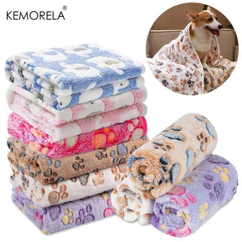 EFF Dog Bed Soft Fluffy Cute Paws/Elephant Pattern Pet Travel Mat Warm Comfortable Blanket for Cat Dogs 26W01130