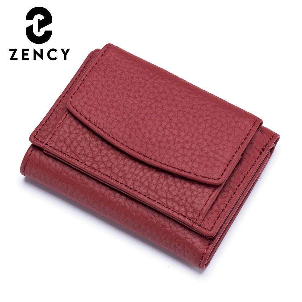 Zency Genuine Leather Wallet Case For Women Fashion Mini Coin Purse Money Bag Girl Card Holder Multifunction Rfid Anti Scanning Z260130