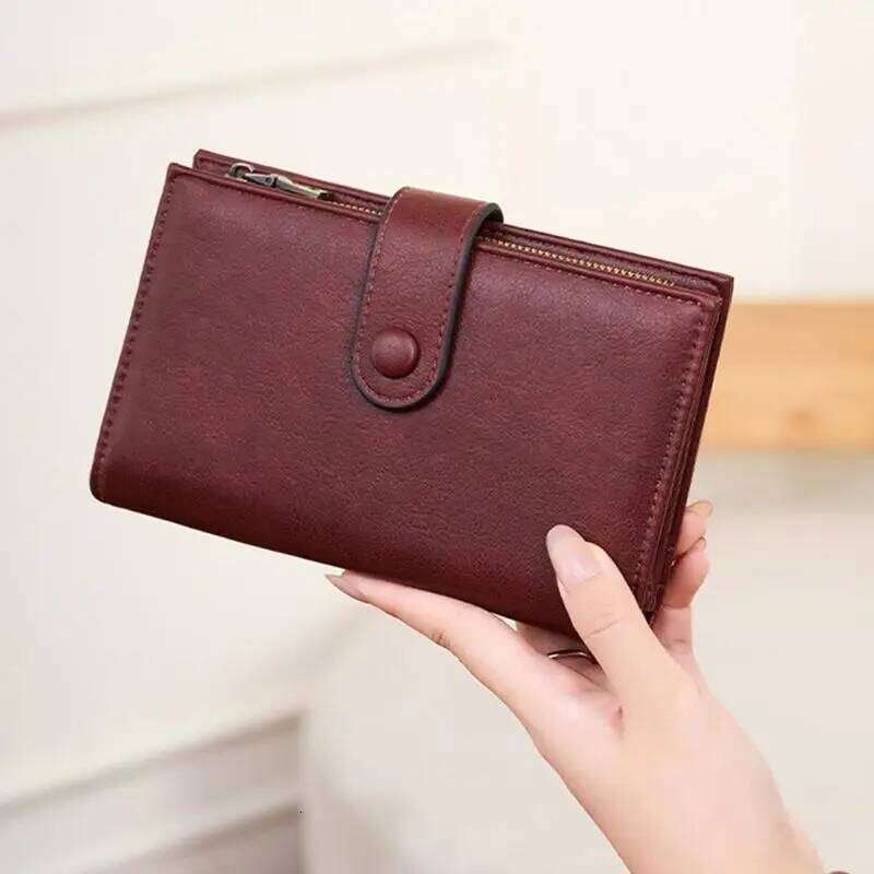 X90D Womens Wallet,Thin Rfids Blocking Leather Credit Card Holder Large Capacity Travel Wallet with Zippers Pocket Z260130