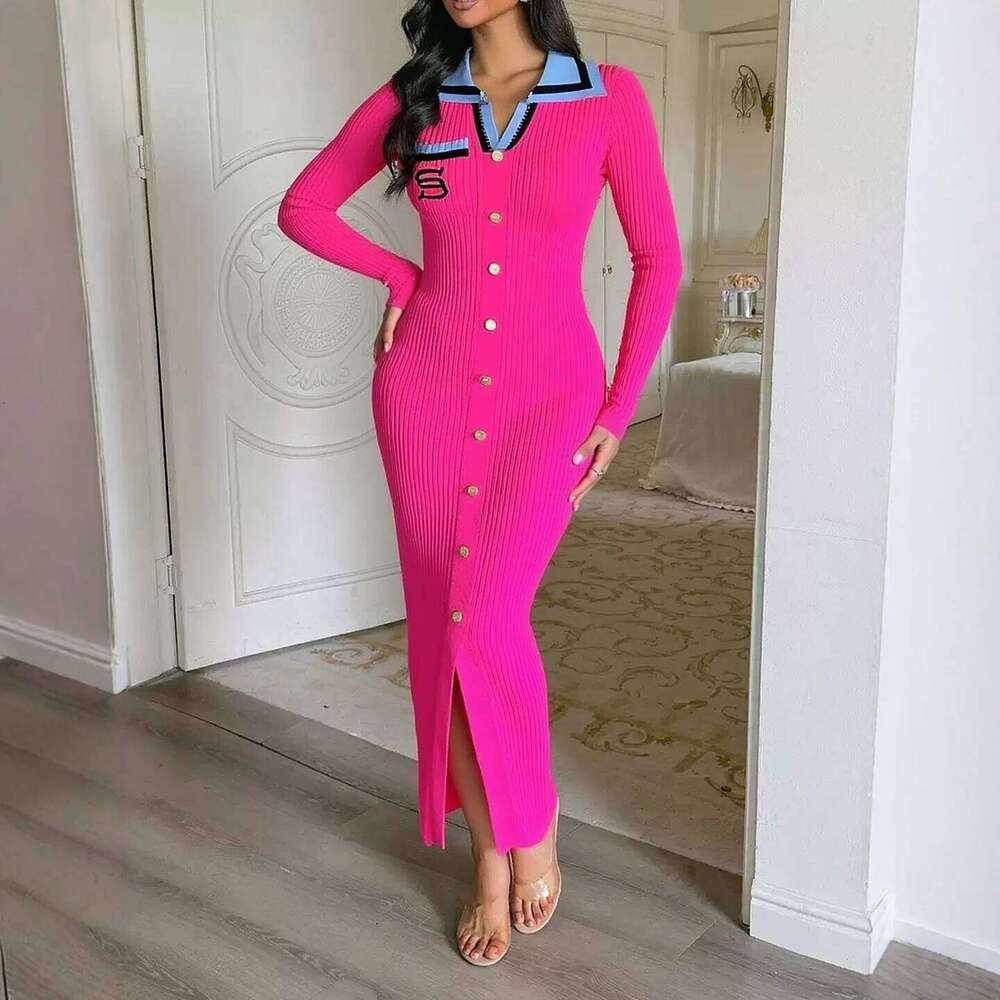 YuooMuoo Brand Women 2025 New Fashion Y2K Embroidery Long Sleeve Bodycon Sweater Dress Elegant Lady Party Vestidos XJ260130