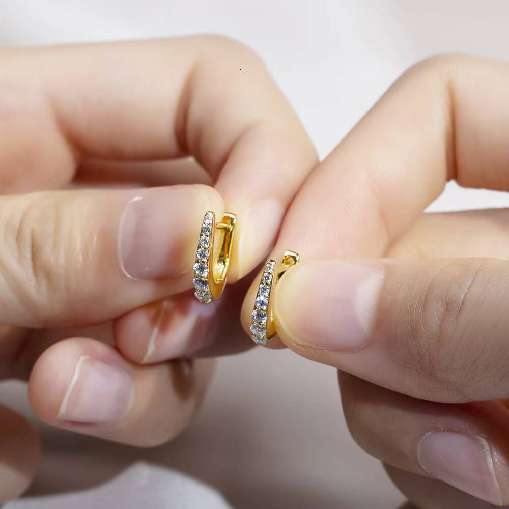 MSE-773 Lab Diamond With Sliver Women Earrings Jewelry Lab Grown Round Shape Diamond