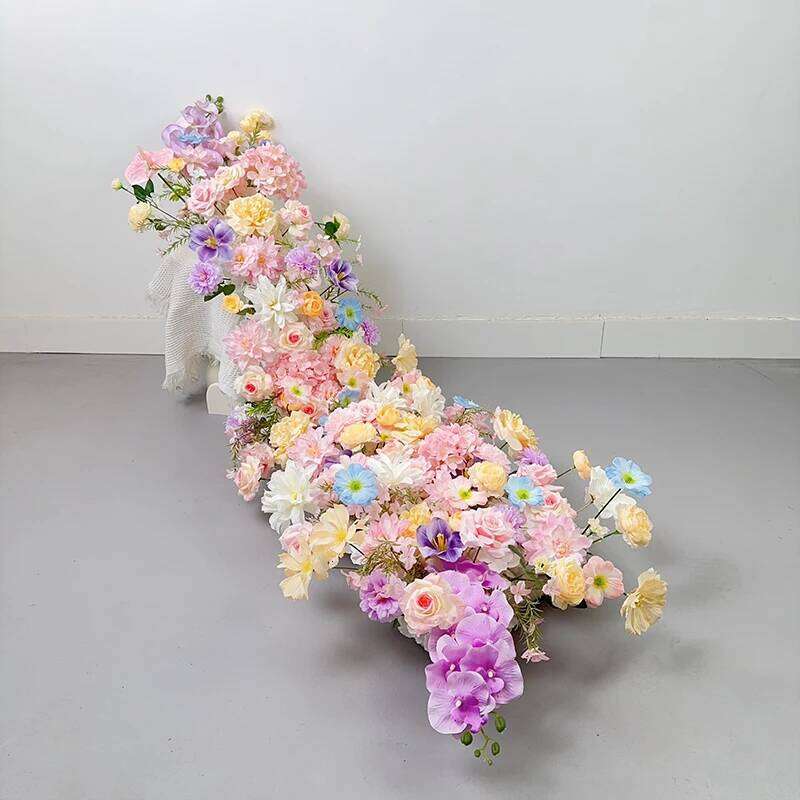 Uflower Monet Garden Waterfall Floral Garland Wedding Table Decoration Backdrop Party Flower Row Ceremony Event Decor Y260130