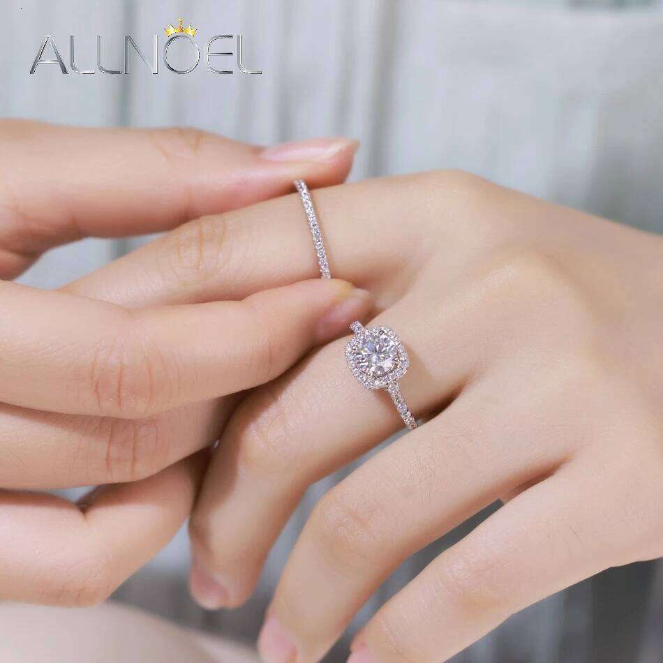 ALLNOEL 925 Sterling Silver VVS1 D Color Moissanite Bridal Ring Set for Woman Wedding Valentine's Day Gift Wholesale Certified XJ260130