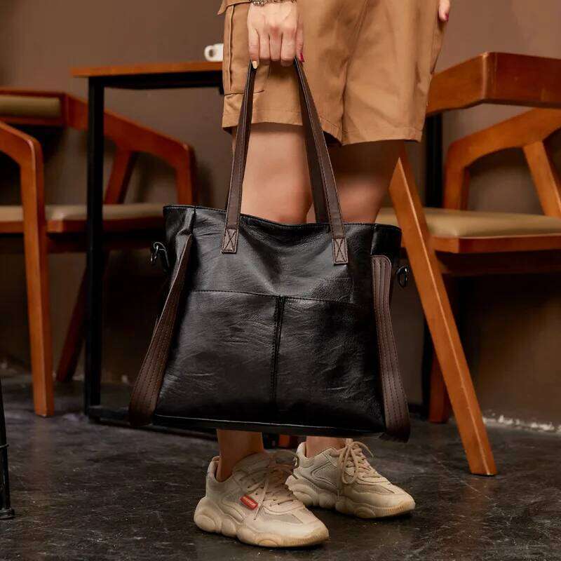 Large Capacity Handbags Women Soft Leather Shoulder Crossbody Bag Ladies Bucket Bags Retro Tote Luxury Satchel Handbag and Purse Z260130