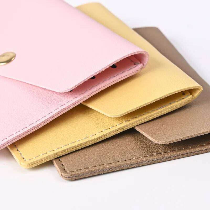 Macaron Color Ultra-thin Hasp PU Leather Sleeve Multi Slot Cards Bag Id Credit Card Badge Holder Unisex Z260130