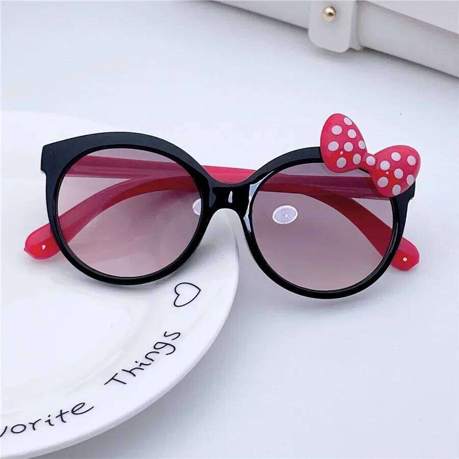 Kids Sunglasses Girls Boys Shiny Bowknot Sun Glasses Lovely Cat Children Eyewear Fashion Gradient Eyeglasses UV400 H260130