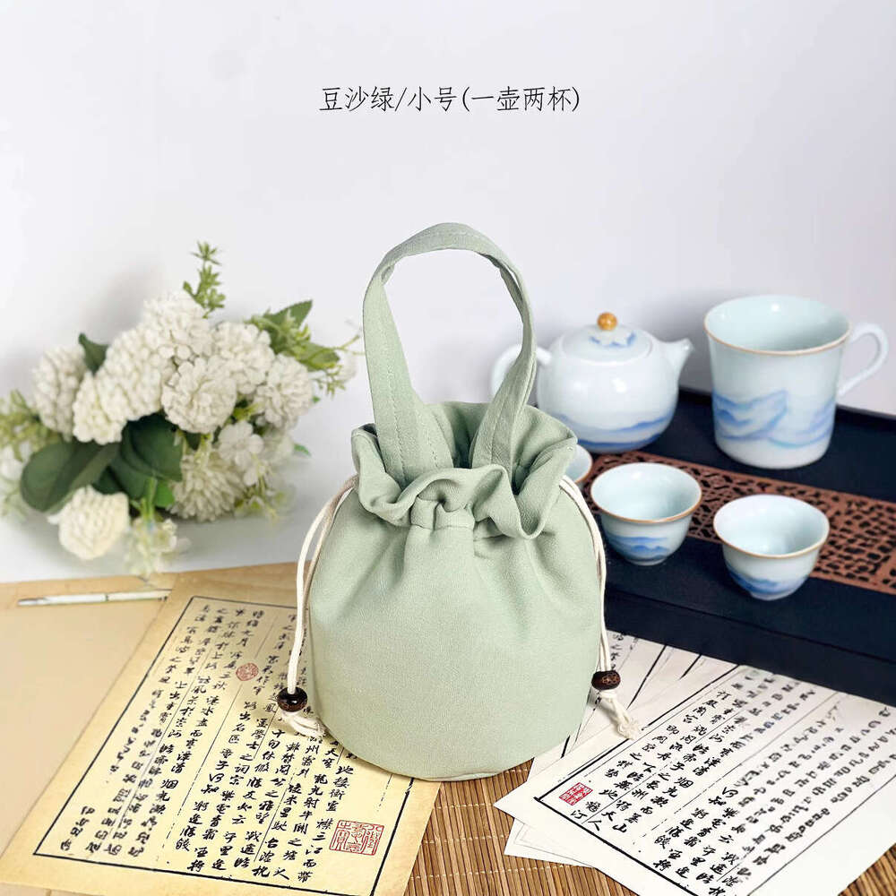 Portable Set Cotton Linen Thickened Drawstring Canister Teapot Master Storage Jianzhan Tea Cup Small Cloth Bag MASA