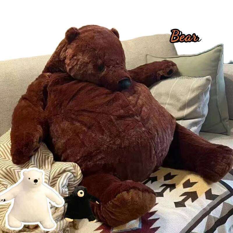 Cute Creative Giant Simulation Bear Toy Plush Stuffed Dolls Lifelike Home Sofa Decoration High Quality Kids Girls Birthday Gifts Y260128