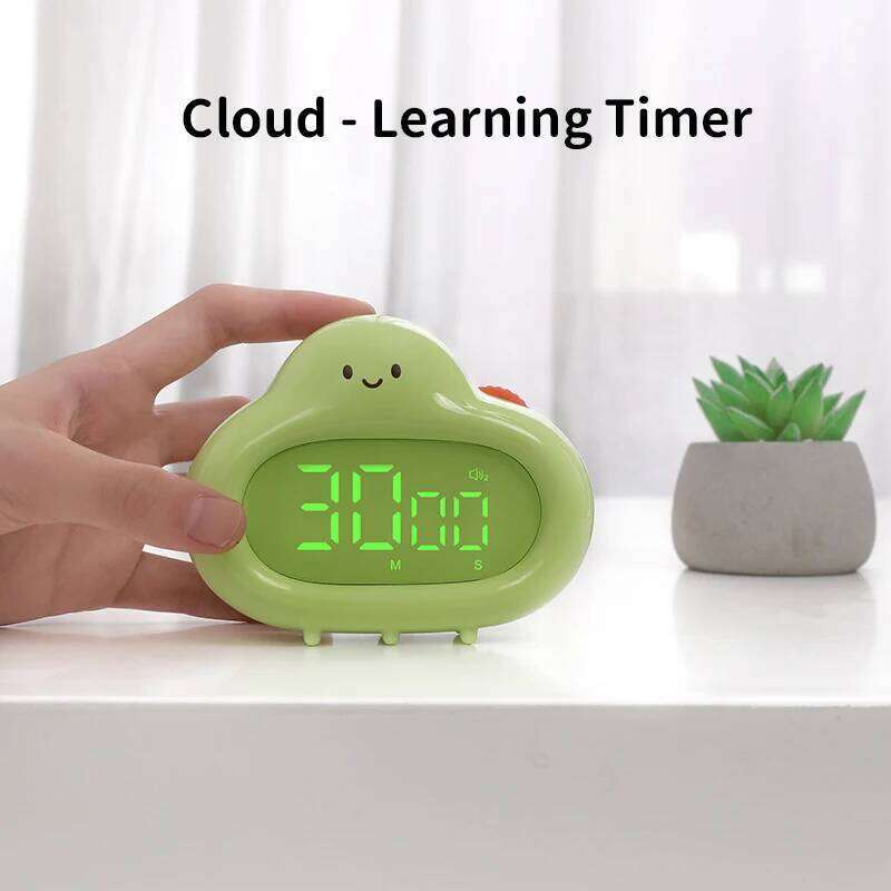 1pc, Creative White Cloud Shape Cartoon Desktop Learning Timer, Kitchen Timer For Cooking Baking W260130