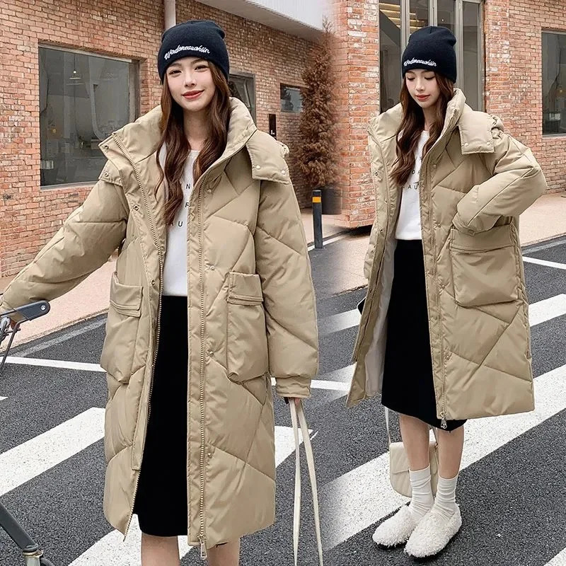 2026 Winter Jacket Parkas Women White Duck Down Hoodies Puffer Jackets Long Coats Warm Female Casual Windproof Outerwear 260126