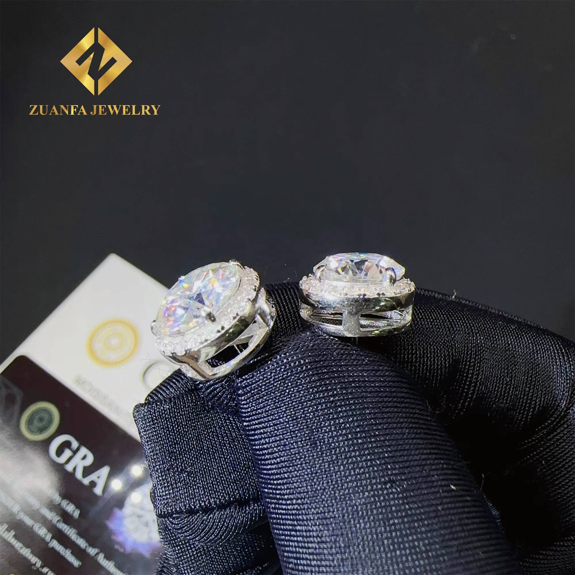 New Arrivals Fashion Style Pass Diamond Tester 4mm-10mm Screw Back Iced Out Man Round VVS1 Moissanite Diamond Hip Hop Earring