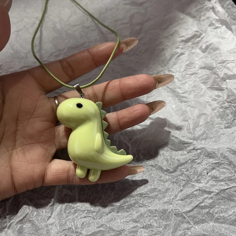 Sweet Cute Elephant Dinosaur Pendant Necklace for Women Men Fashion Rope Chain Necklace Vintage Y2K Jewelry Accessories 260120