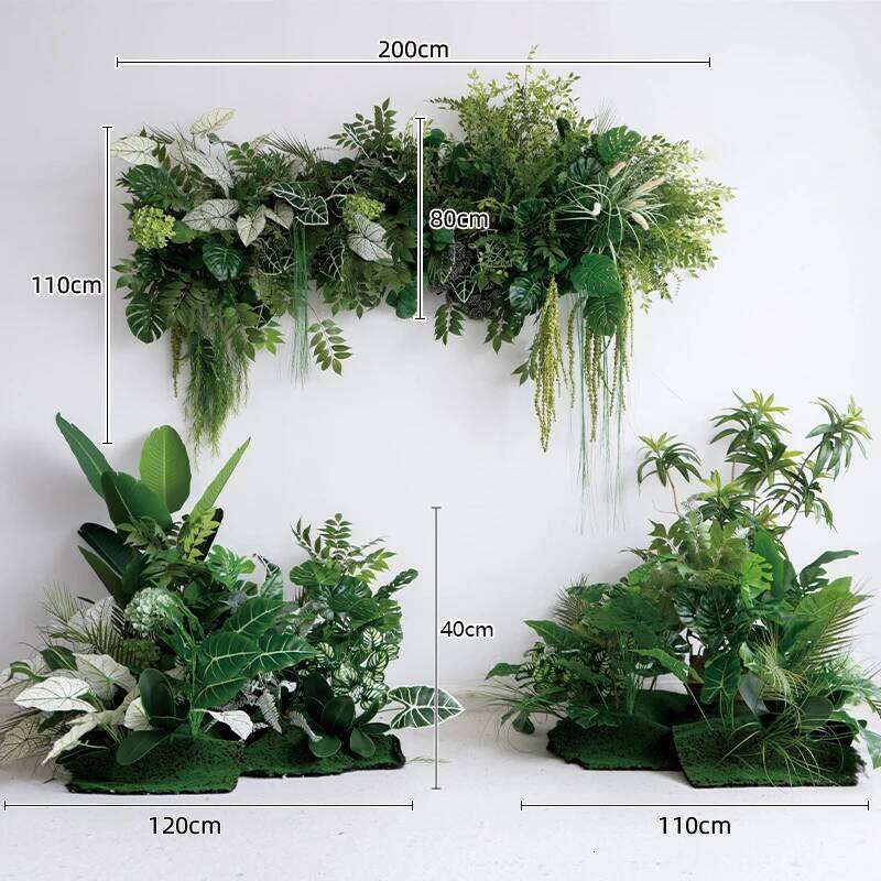 Fern Green Plants Grass Hydrangea Row Outdoor Wedding Backdrop Decor Floral Arrangement Road Lead Floor Flower Party Prop Y260130