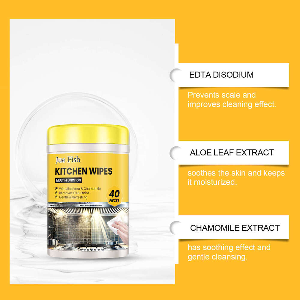 Jue-Fish Kitchen Countertop Stove Oven Multi-Purpose Household Heavy Oil Stain Cleaning Wipes S260130