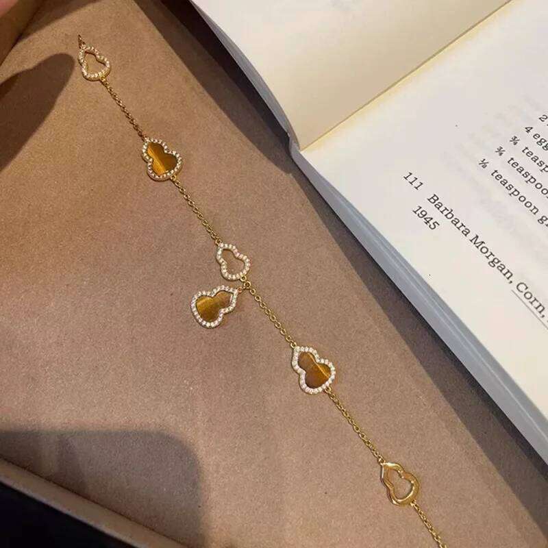 925 Sterling Silver Geometric Gourd Zircon Symbolizes Blessing Bracelet for Women Fine Jewelry Minimalist Accessories Wholesale