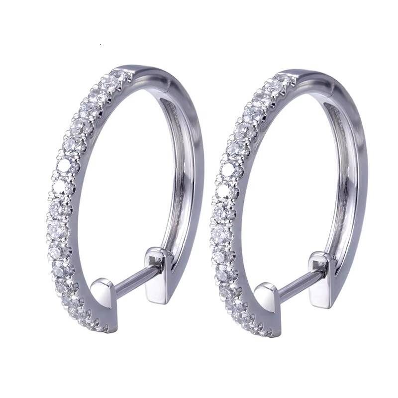 MSE-537 9K/10K/14K/18K White Gold Customized CVD HPHT Lab Diamond Jewelry Earrings