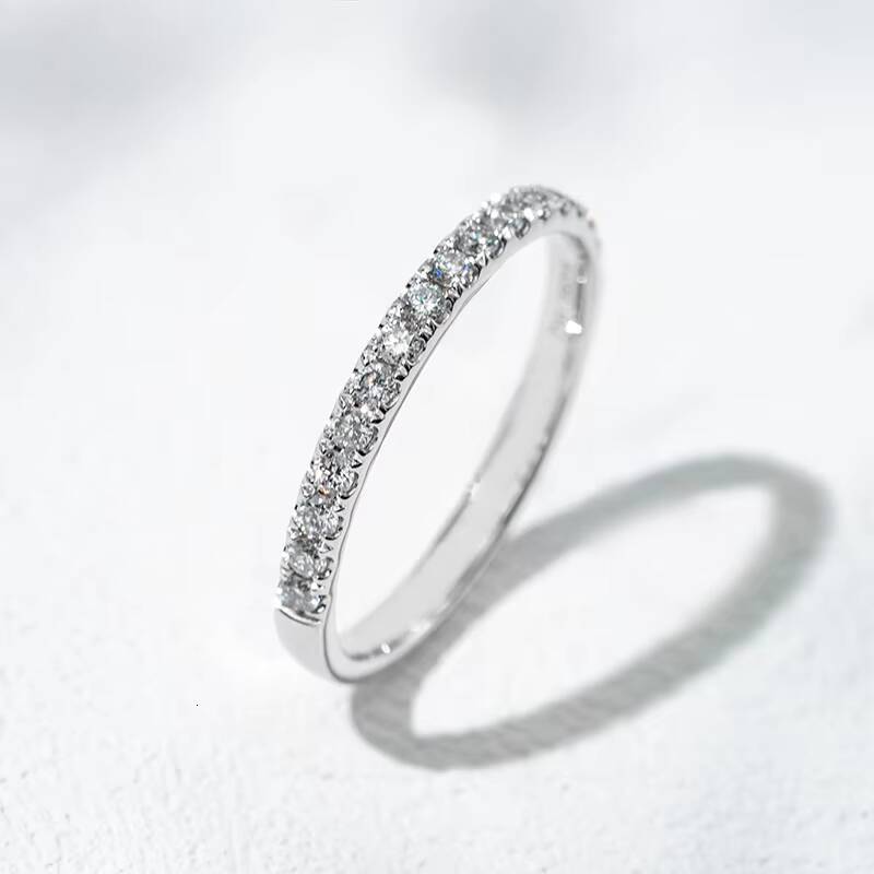 Wholesale Round Diamond Eternity Band Ring 18K Solid Gold CTW 03CT Wedding Band Ring