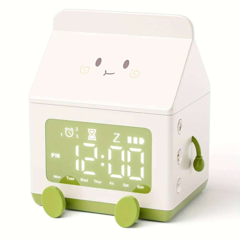 Creative Milk Box Digital Alarm Date Display Mini Countdown Cute Electronic Bedroom Table Clock W260130