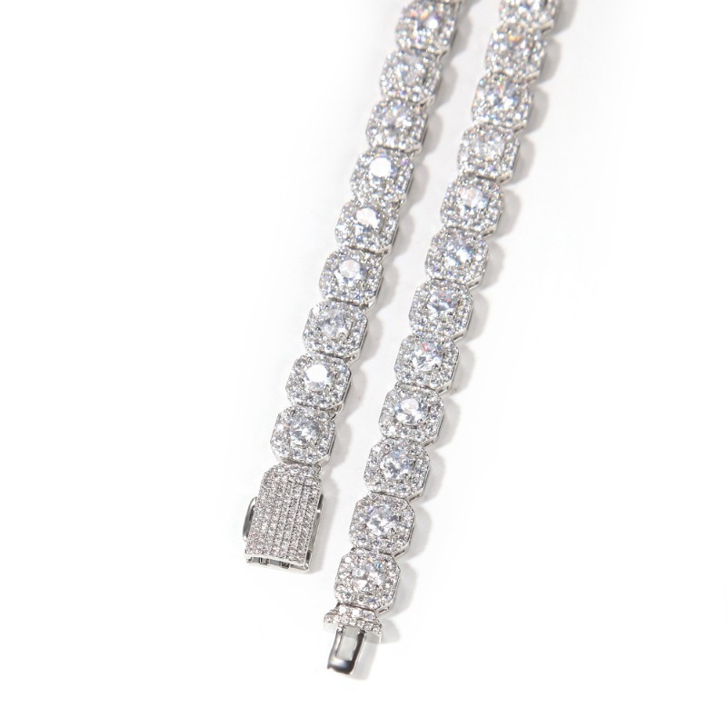 Hop Jewelry 9mm Hip Bracelet Square Ice Zircon Bracelet Unique Birthday Gift Design Luxury Bling Brass Jewelry For Men And Women