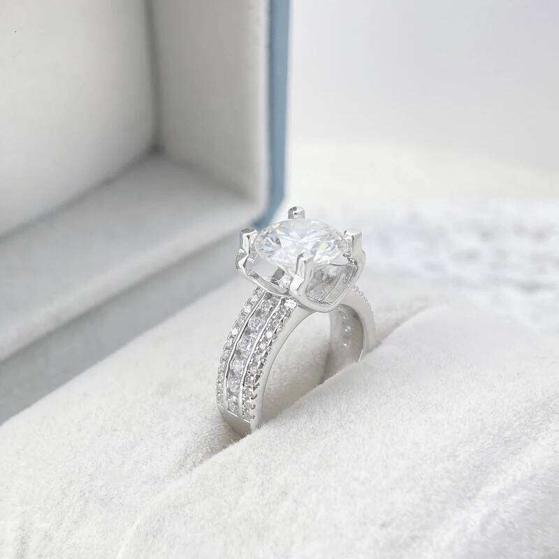 NeeTim 2ct 3ct 5ct D VVS1 Moissanite Wedding Ring For Women 925 Sterling Silver Band Lab Diamond Bands Engagement Rings XJ260130