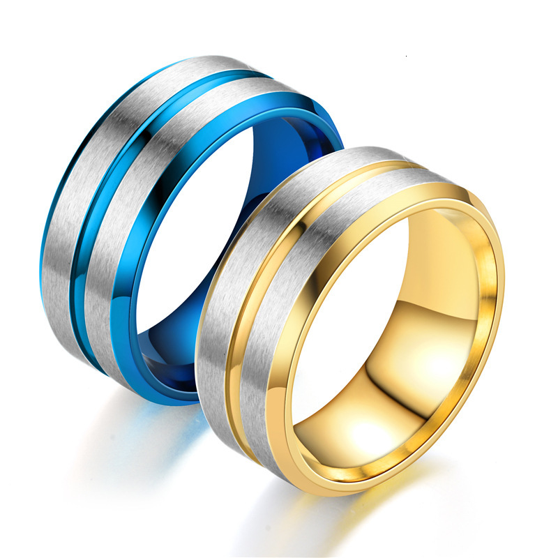 New Style Double Beveled Blue gold Ring Exclusive Source Manufacturer Large Volume Customization