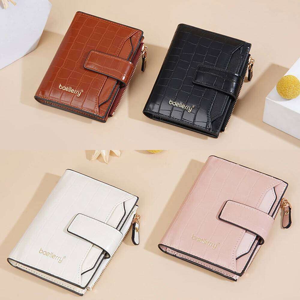 1Pcs Women's Short Zipper Wallet, Thin Card Holder with Pull-Out Id Window, Stylish Ultra-Thin Wallet for Daily Use Z260130
