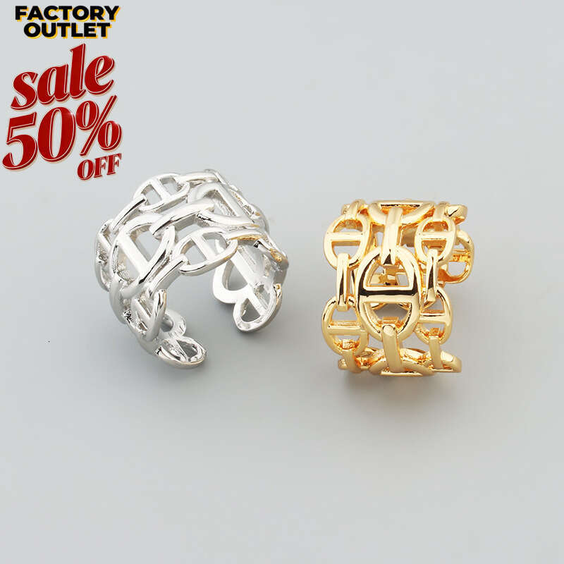 Hollow-woven ring Simple H-shaped ring A universal love token for both men and women