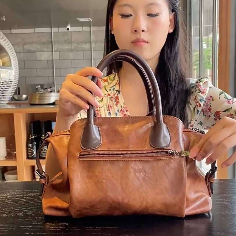 Faux Leather Boston For Woman Classic Hand Bag Ladies Vintage Luxury Designer Bags Women Handbag Brown Red Green Retro KABAHEBINGJUE