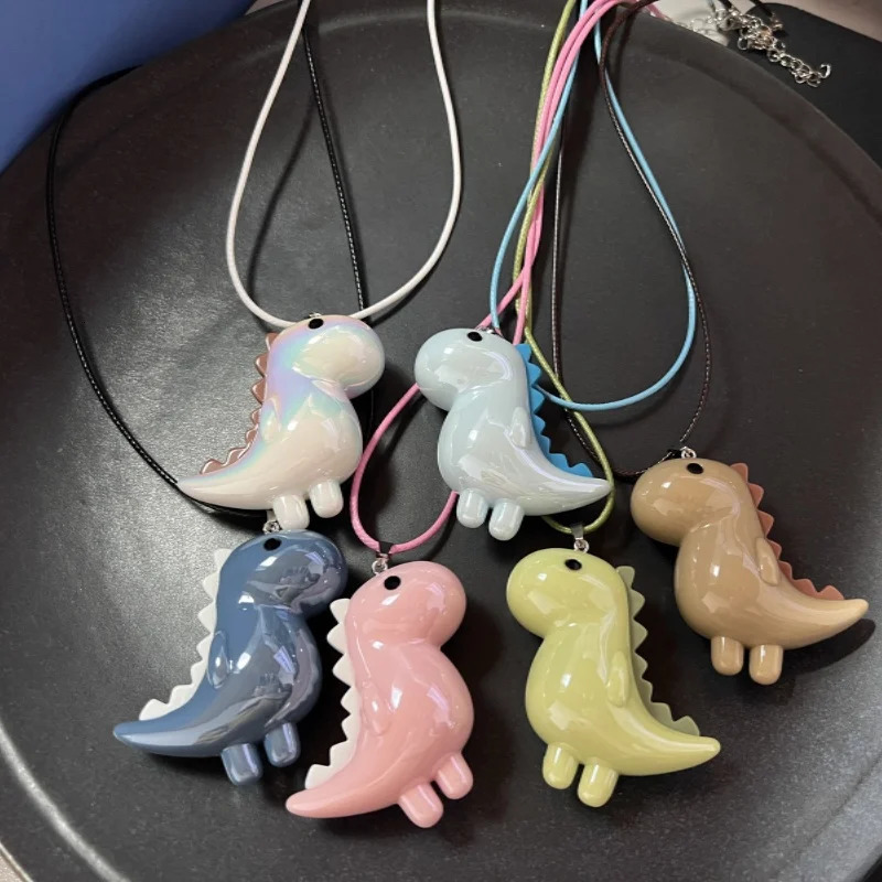 Sweet Cute Elephant Dinosaur Pendant Necklace for Women Men Fashion Rope Chain Necklace Vintage Y2K Jewelry Accessories 260120