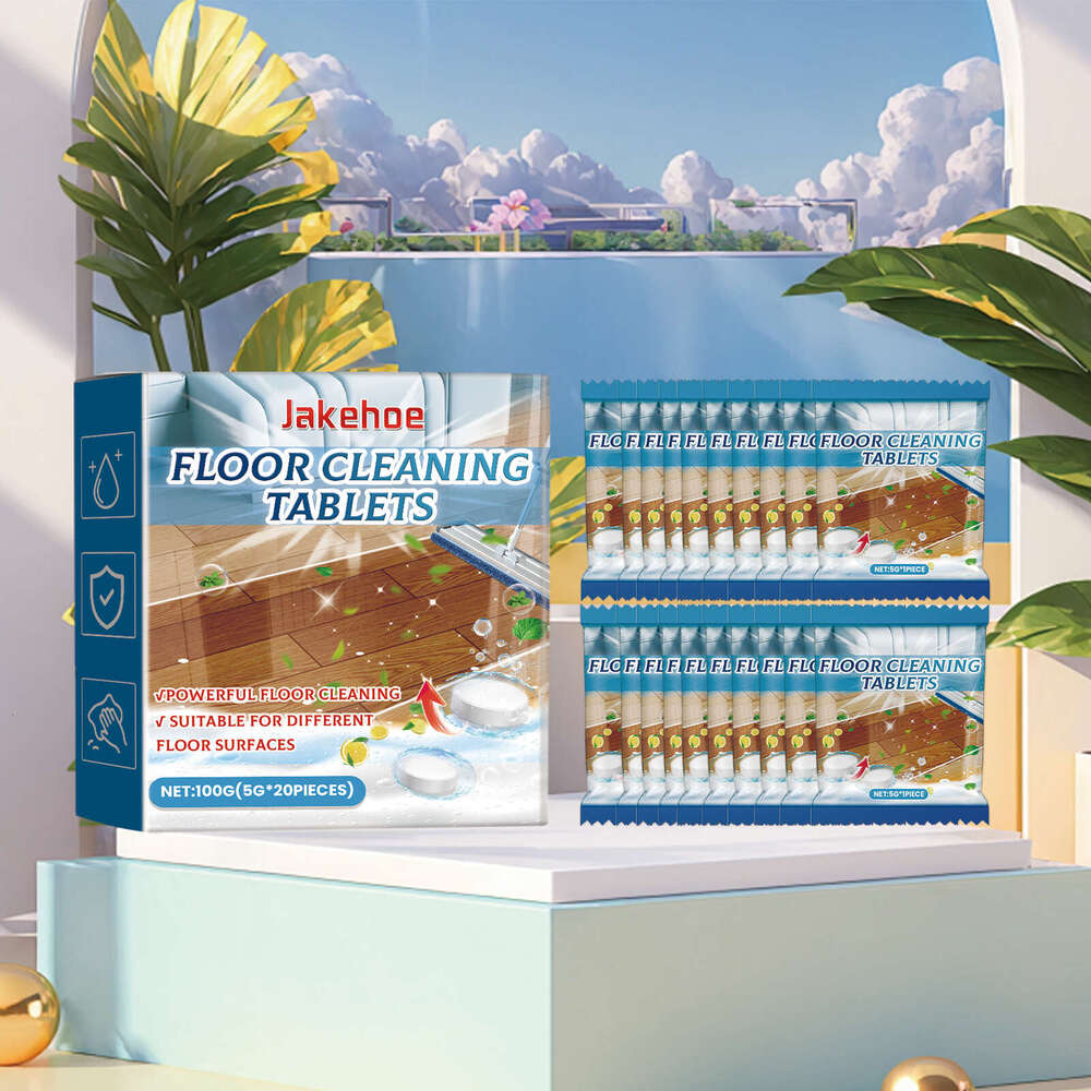 Jakehoe Tablets Household Tile Wood Floor Cleaning Stain Removal Descaling Brightening Polishing One-Sweep Clean S260130