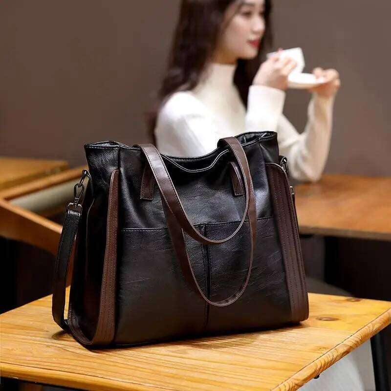 Large Capacity Handbags Women Soft Leather Shoulder Crossbody Bag Ladies Bucket Bags Retro Tote Luxury Satchel Handbag and Purse Z260130