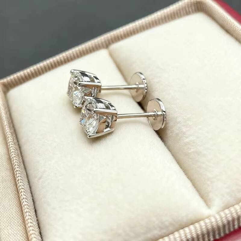 14K Solid Gold Jewelry Earrings 03ct-05ct Lab Grown Diamond Stud Earrings with CVD HPHT Diamonds