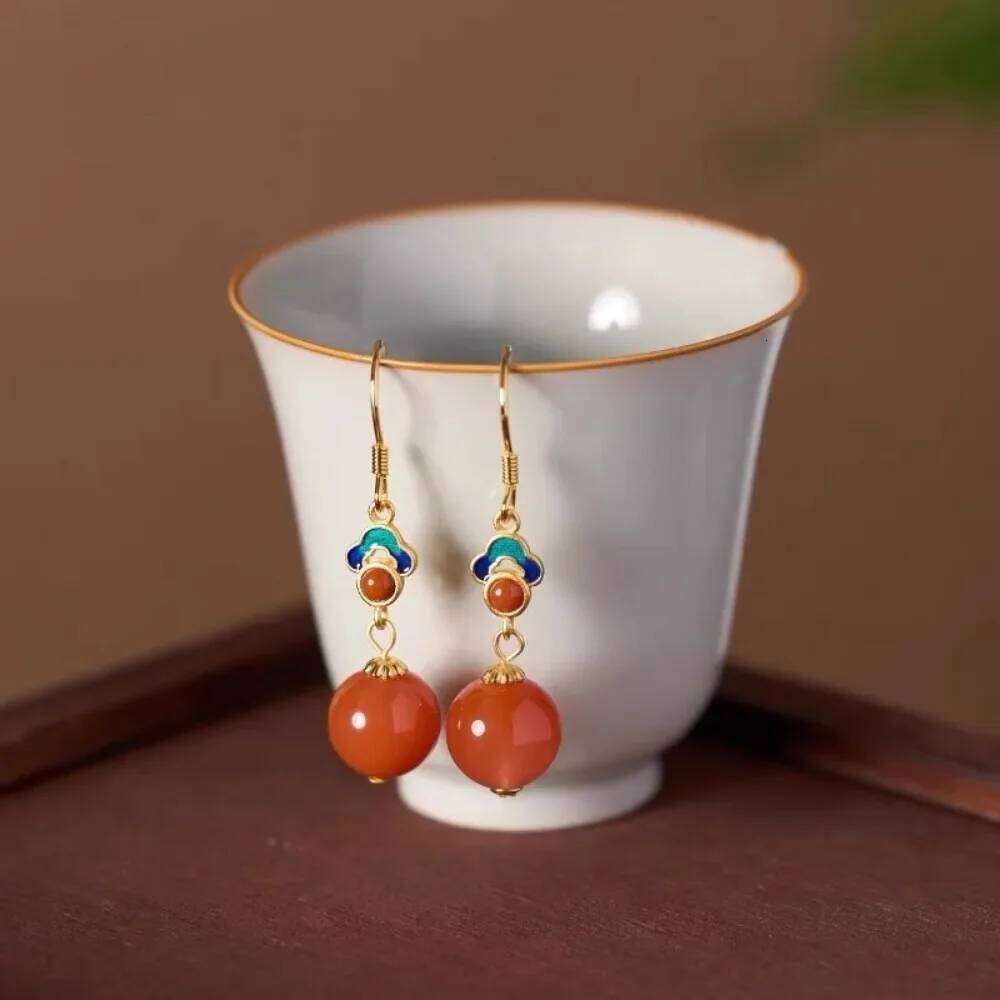 Vintage Chinese Court Retro Style Drop Delicate Nature Crystal Stones Earrings Ethnic Female Jewelry for Women