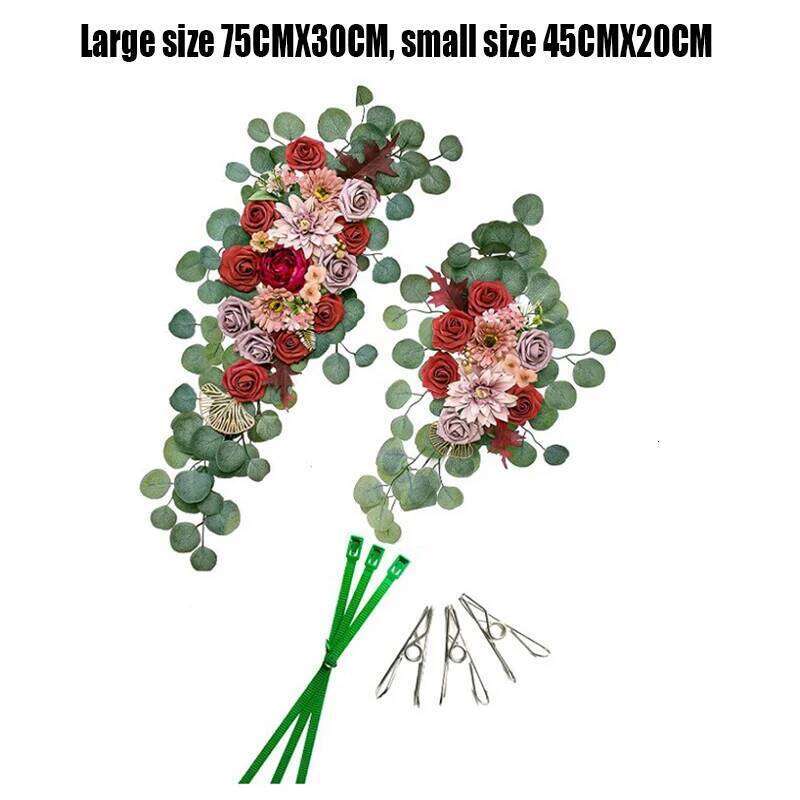 Artificial Arch Frieze Decoration Bohemian Large Flower Pendant Wedding Ceremony Christmas Door Floral Decor W260130