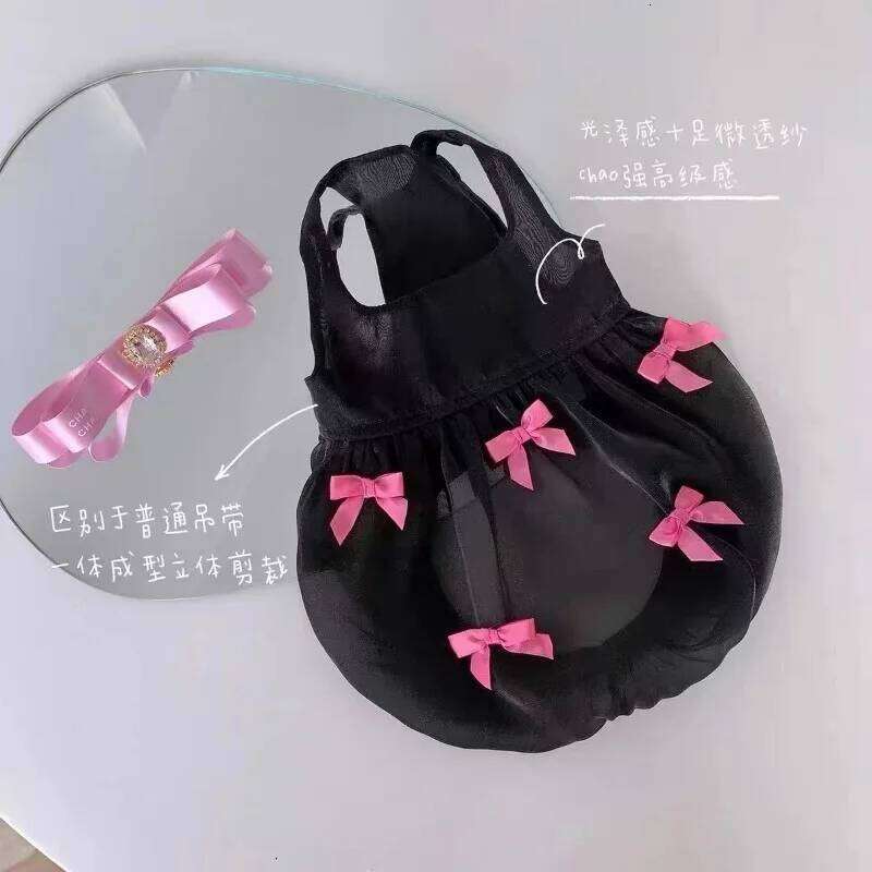 Pet Dresses Princess Wind Flowing Light Gauze Summer Bow Strap Skirt Sling Dress Breathable Thin TeddyPet Dog Clothes H260130