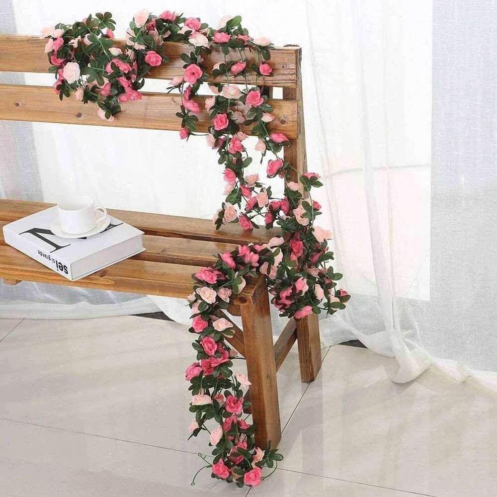 Simulated Rose Rattan Arch Winding Vines, Home Indoor Flower Decoration Y260130