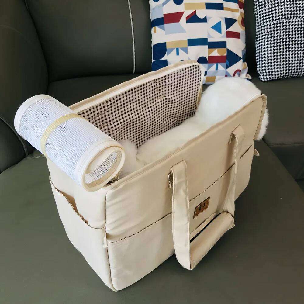for Cats Dog, Portable 41X31X19cm, Polyethylene foam cotton Interlayer, Car Seat Pet Protection Travel Carrier 26H0130