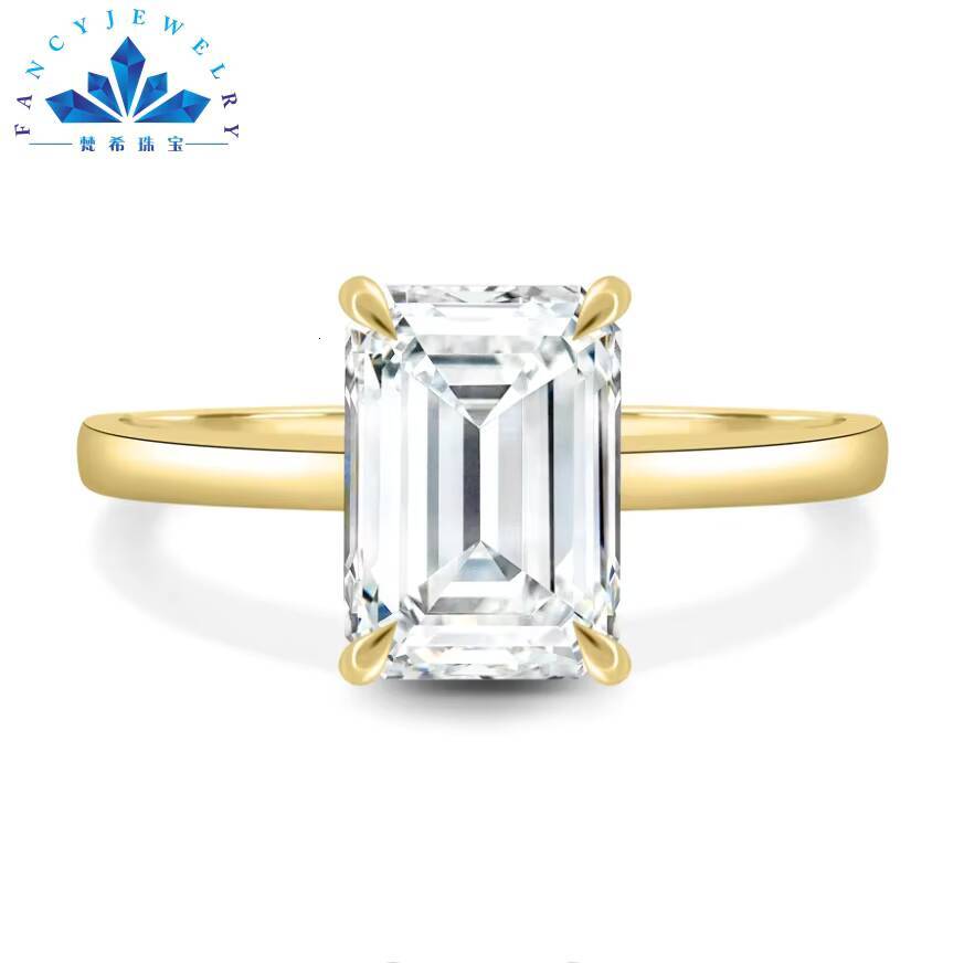 Certified 14k 18k Solid Real Gold Moissanite Diamond Pave Side Wedding Engagement Ring Set for Women Au750 Jewelry