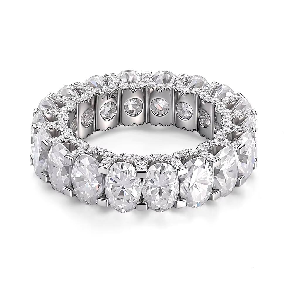 Hot Sale Oval Cut 14K Solid White Gold Round DEF VVS Moissanite Handmade Wedding Fashion Jewelry Rings for Couple Men Daily Wear